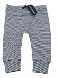 Tmavomodro-biele pruhované tepláky George