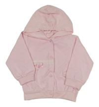 Svetloružová prepínaci mikina s čipkou a kapucňou