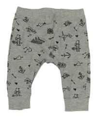 Sivé ľahké tepláky s obrázkami H&M