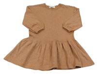 Hnedé trblietavé svetrové šaty H&M