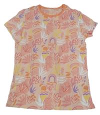 Světlerůžovo-barevné vzorované tričko C&A