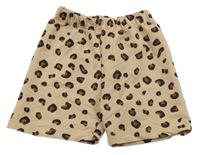 Pudrovo-čierne leopardí kraťasy Zara