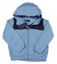 Nové - světlemodro-tmavomodrá šušťáková športová bunda s kapucňou FARAH JEANS