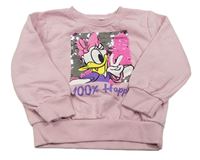 Světlerůžová mikina s Daisy a flitry Disney