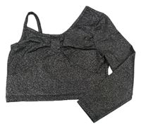 Stříbrná crop halenka s jedním rukávem Matalan