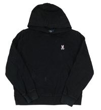 Čierna crop mikina so zajačikom a kapucňou Psycho&Bunny