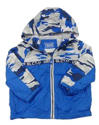 Modro-army šušťáková jesenná bunda s kapucňou C&A