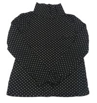 Čierne vzorované tričko s rolákom H&M