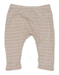 Svetloružová -biele pruhované legíny Next