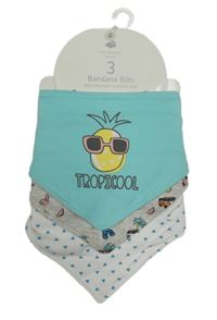 Nové - 3x - Mátový + šedý + bílý slinták s obrázkami Primark