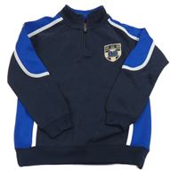 Tmavomodro-modrá športová mikina s výšivkou Akoa