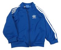 Tmavomodrá propínací sportovní mikina s logem Adidas