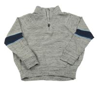 Sivá melírovaná oversize mikina s pruhmi John Lewis