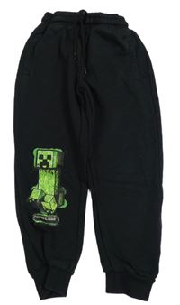 Černé cuff tepláky s obrázkem Minecraft 