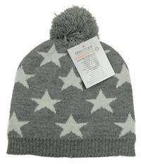 Nové - Šedá pletená čepice s hvězdičkami Ergee
