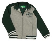 Tmavozeleno-šedá propínací mikina s nápisem The Celtic FC