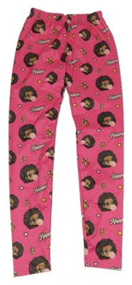 Fuchsiové legíny s potlačou Shein