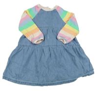 Modro-pruhované riflovo/teplákové šaty George 