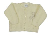 Smotanový prepínaci sveter s medvedíkom Melanie