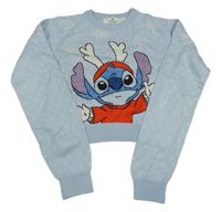 Svetlomodrý crop sveter so Stithcem H&M