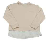 Svetlooranžová mikina so všitou halenkou a nápisom La Redoute