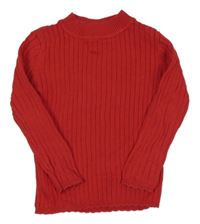 Červený rebrovaný sveter Tu
