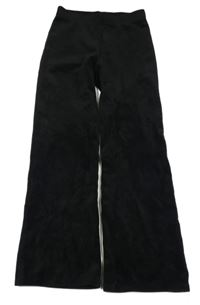 Čierne zamatové nohavice H&M