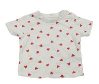 Bílé tričko se srdíčky Primark