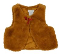 Medová kožušinová podšitá vesta Tahari