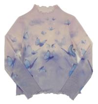 Ružovo-fialové sieťované tričko s motýly