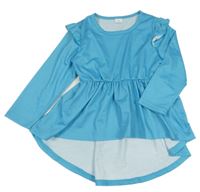 Tyrkysová tunika s volánikmi