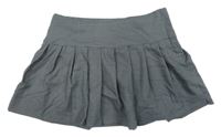 Sivá kockovaná skladaná sukňa H&M