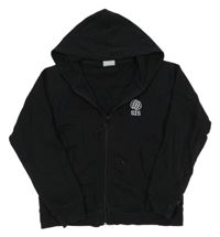 Čierna prepínaci mikina s výšivkou a kapucňou James&Nicholson