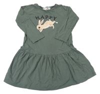 Khaki bavlnené šaty so zajačikom H&M