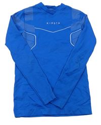 Modré funkčné športové thermo tričko s logom KIPSTA