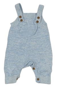 Světlemodro-bílé melírované pletené laclové tepláky s hvězdou Mothercare