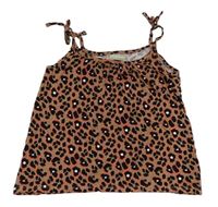 Kávovo-čierno-korálovo-biely vzorovaný top Matalan
