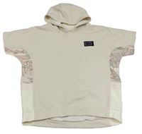 Světlebéžovo-army-smotanová oversize mikina s nášivkou a kapucňou TED BAKER