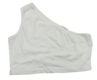 Biely asymetrický crop top SHEIN