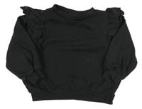 Čierna oversize mikina s volánikmi H&M