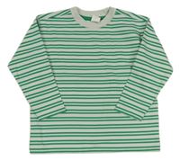 Bielo-tmavozelená pruhovaná mikina HEMA