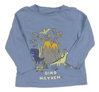 Modré triko s dinosaury a sopkou George