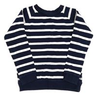 Tmavomodro-biela pruhovaná mikina M&S