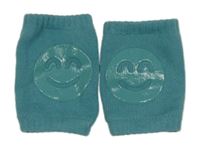 Modrozelené návleky s protiskluzovým smajlíkem 