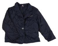 Tmavomodrá šušťáková jarná zateplená bunda