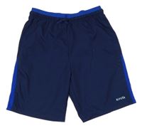Tmavomodro-zafírové šušťákové funkčné kraťasy s logom KIPSTA