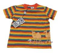 Nové - pruhovano-červené tričko s dromedárem little Woody