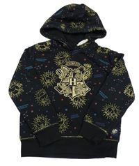 Černá mikina se zvířaty a erbem - Harry Potter a kapucí M&S