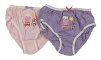2x - Nohavičky s Peppa Pig a mašličkou - Světleůžové, fialové character
