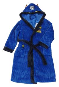 Safírovo-tmavomodrý plyšový župan s PAW PATROL - Chase a kapucí C&A